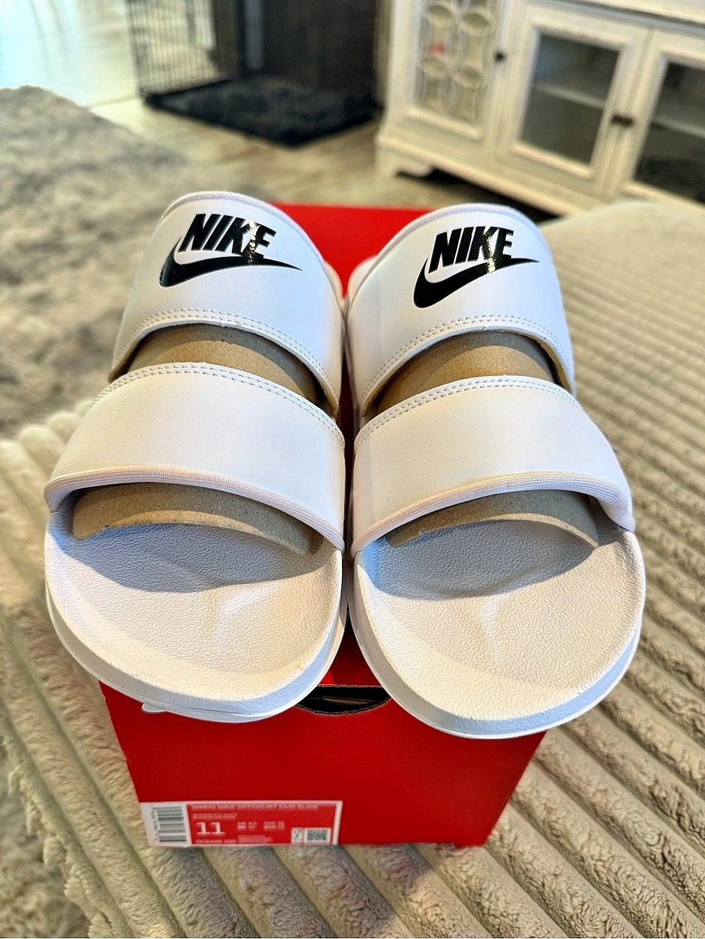Nike Offcourt Duo Slide White Black Womens size 11